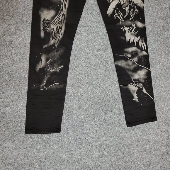 NWT Waimea Skinny Fit 36x32 (Meas 34x31 12" Rise) Death & Angels Tonal Jeans A17 - Picture 5 of 10